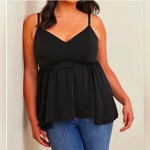 Torrid Black Peplum Camisole Top..SIZE:2